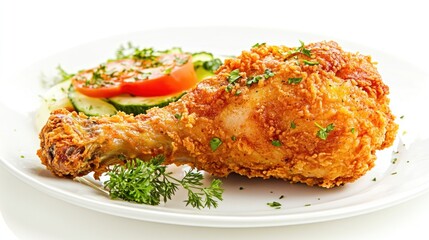 Crispy Fried Chicken Drum Stick with Side Salad