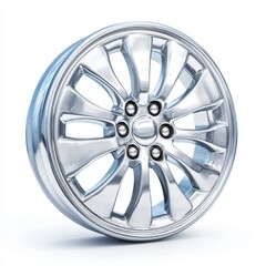 Reflective Chrome Alloy Wheel with Multi Spoke Design