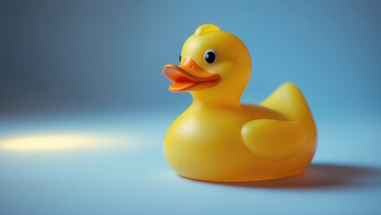 Yellow rubber duck on a background, with space for text.