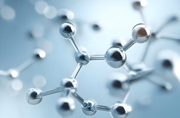 Close-up view of interconnected molecules highlighting the beauty of molecular structures in a scientific context, ideal for educational purposes.