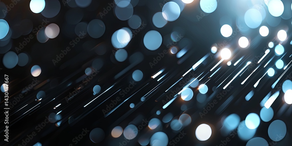 Poster Soft Blue Bokeh Background with Blurred Light Effects for Abstract Design and Creative Projects in Digital Art, Graphic Design, and Photography