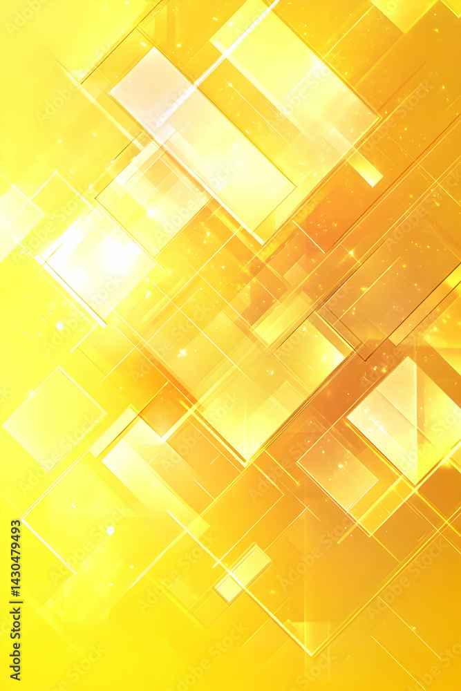 Poster dynamic and vibrant abstract background featuring bright yellow hues and geometric shapes that creat