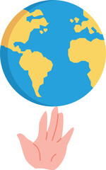 vector flat earth day background, Happy earth day. African hands holding globe, earth. Earth day concept.Modern cartoon flat style illustration