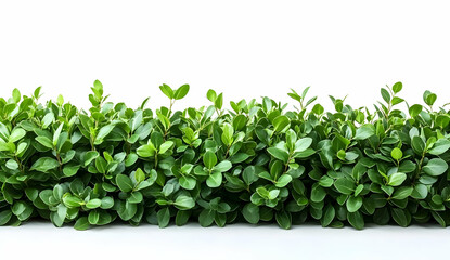 Obraz premium Lush green hedge with dense foliage, creating a vibrant natural backdrop. Ideal for landscaping, gardening, or botanical themes in various projects.
