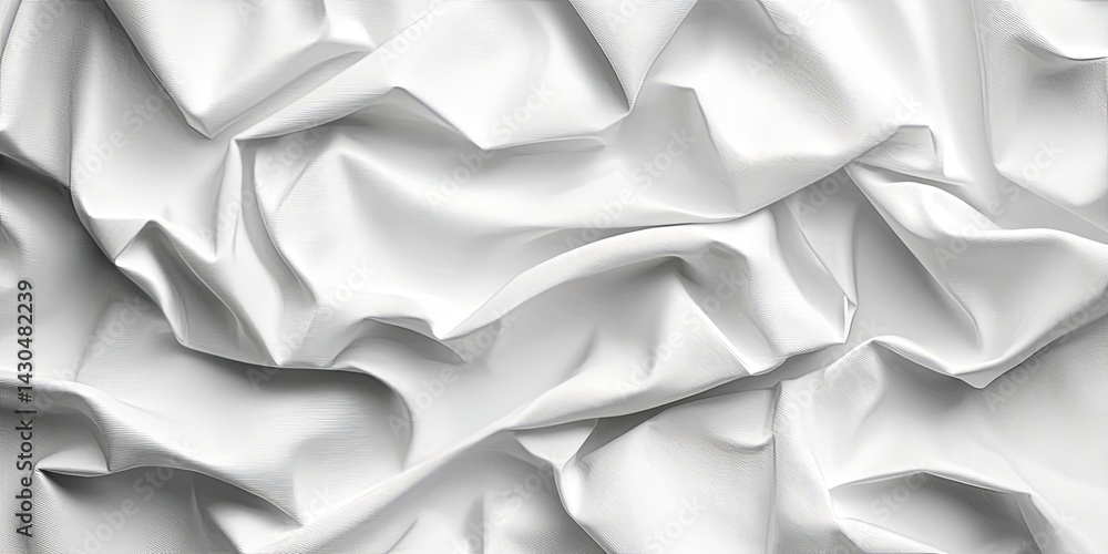 Poster crumpled and textured white paper background for creative designs and digital art projects, ideal fo