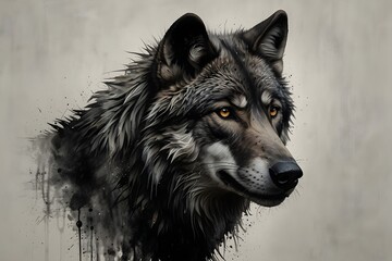 black wolf canis lupus