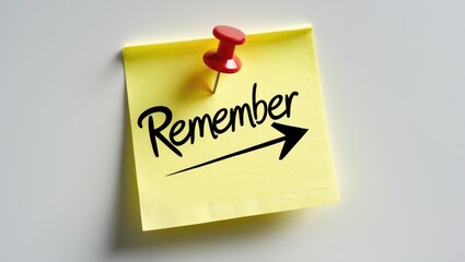 Yellow reminder note standing out on a white background