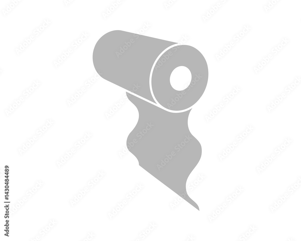 Poster simple, minimalist graphic of a roll of paper unfurling. perfect for illustrating concepts of creati