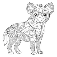Intricate Stylized Dog Line Art