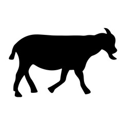 Vector illustration of goat silhouette