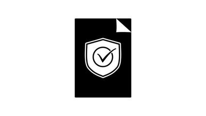 Privacy Policy symbol, black isolated silhouette