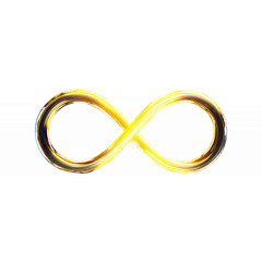Golden Infinity Symbol on Green Screen Background