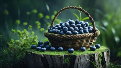 Abundant blueberries in a basket highlighting vibrant colors and health benefits.