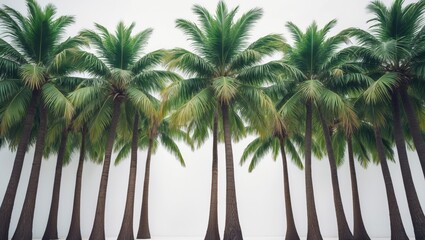Fototapeta premium Isolated sugar palm tree on white background with lush foliage