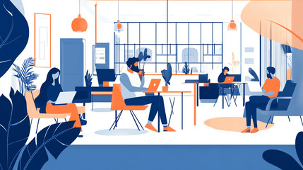 Modern Business Team Collaboration on Digital Project