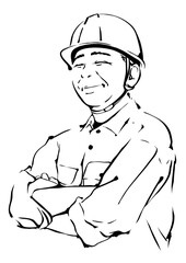 作業服を着た高齢男性のイメージ