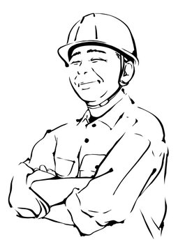 作業服を着た高齢男性のイメージ