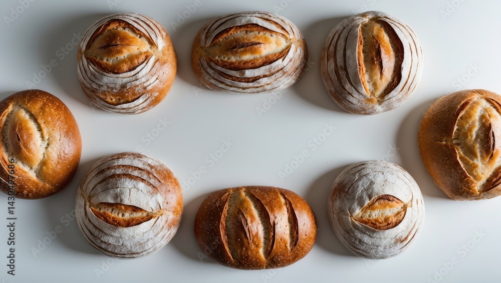 Poster assorted unleavened bread collection displayed from various angles against a white background
