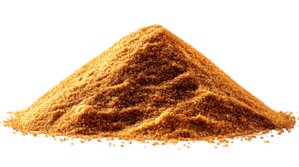 Brown powder pile with closeup.