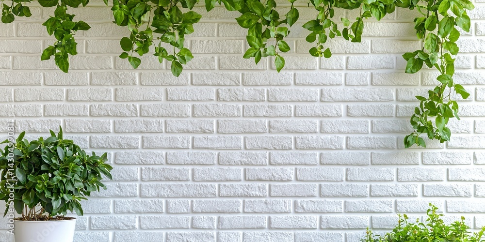 Poster white brick wall background for textures and patterns, ideal for modern and minimalist design projec
