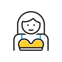 Multi color icon for girl