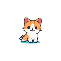Obraz premium Cute Orange Cat Illustration