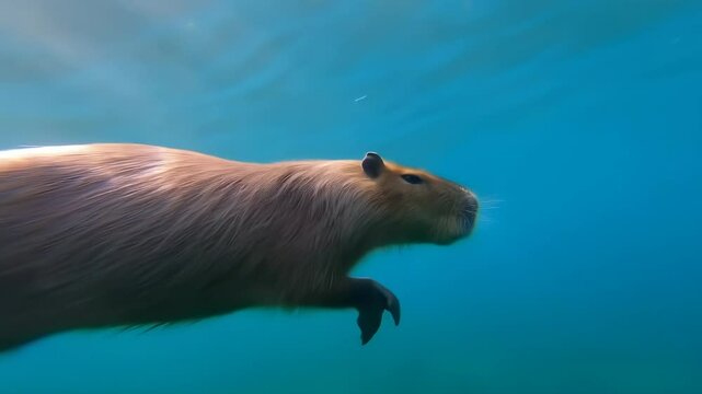 Underwater Adventures: The Capybara's Swimming Journey!