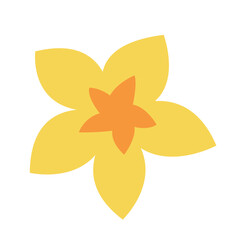 Yellow flower head vector, flat design illustration, isolated on white background, yellow flower clip art, wild flower image clip art