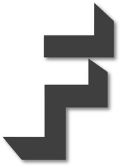 Black shadow letters F, white background