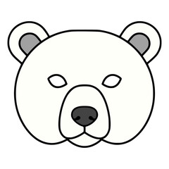 polar bear mask carnival party birthday celebration flat color vector illustration template design
