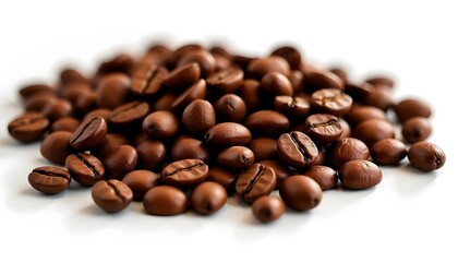 Fototapeta premium Set of fresh roasted coffee beans isolated on white background.