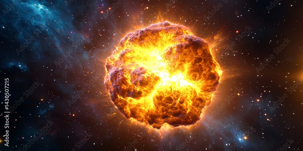Poster stunning and colorful nebula in outer space with stars and cosmic clouds capturing the beauty of the