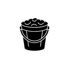 creative details Bucket with Water Icon vector Illustration 