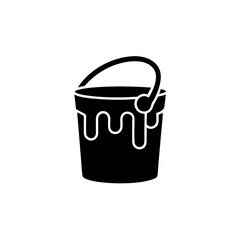 creative details Bucket with Water Icon vector Illustration 