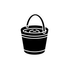creative details Bucket with Water Icon vector Illustration 