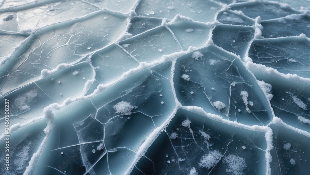 Aufkleber abstract ice texture with crack patterns and air bubbles