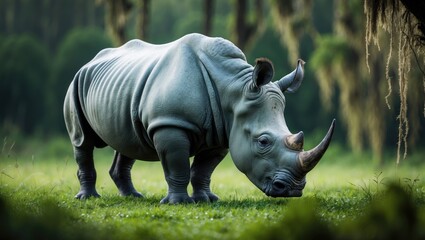 Obraz premium Rhinoceros: Nature's Mammal and Herbivore from the Rhinospecies