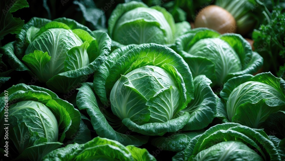 Poster cabbage with scientific name var in a natural garden setting
