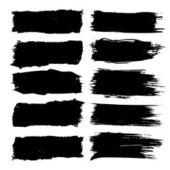 Set of brush stoke on white background