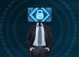 The monitors display with digital lock interface.