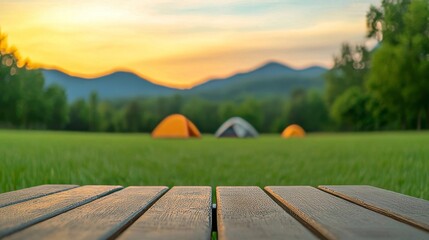 camping in the mountains