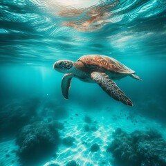 Obraz premium A sea through turquoise waters-2