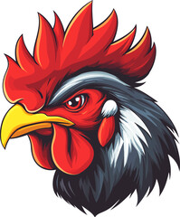 Chicken rooster head business logo. Vector illustration.