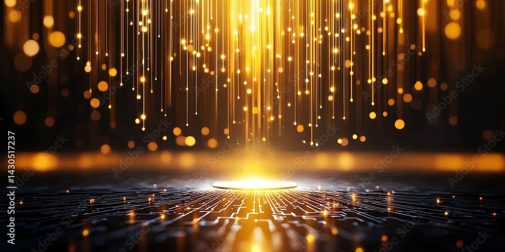 Aufkleber Abstract Technology Background with Circuit Patterns and Glowing Dots Representing Innovation and Digital Connectivity in a Modern Futuristic Design