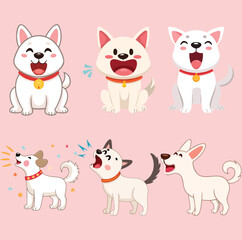 Fototapeta premium set of funny dogs