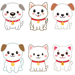 Cute Cartoon Dog on Pink Background