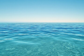 Obraz premium Clear blue ocean water under a bright sky viewed during a calm afternoon