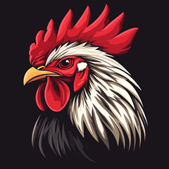 Chicken rooster head business logo. Vector illustration design.