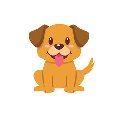 Cute Cartoon Dog with a Happy Smile".