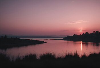 Fototapeta premium sunset on the river